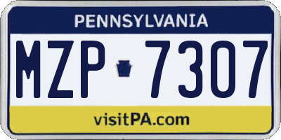 PA license plate MZP7307
