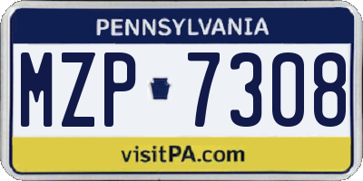 PA license plate MZP7308