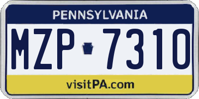PA license plate MZP7310
