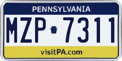 PA license plate MZP7311