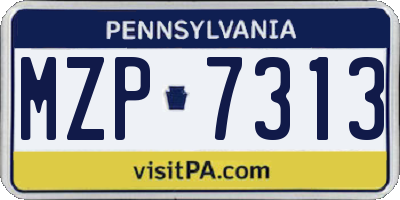 PA license plate MZP7313