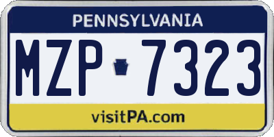 PA license plate MZP7323