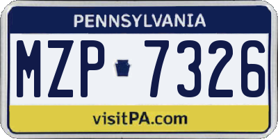 PA license plate MZP7326
