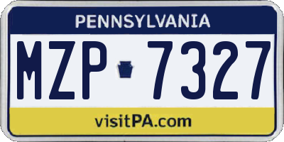 PA license plate MZP7327
