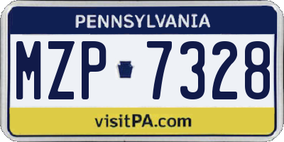 PA license plate MZP7328