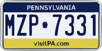 PA license plate MZP7331