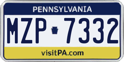 PA license plate MZP7332