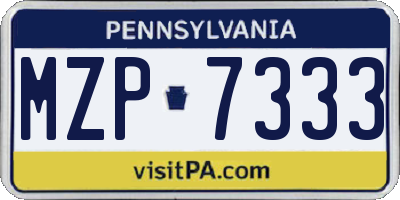 PA license plate MZP7333