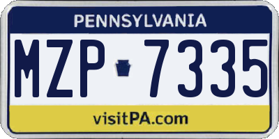 PA license plate MZP7335