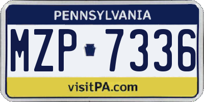 PA license plate MZP7336