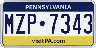 PA license plate MZP7343