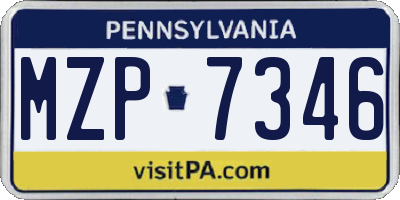 PA license plate MZP7346