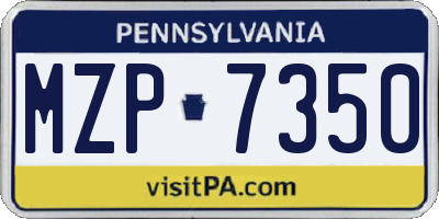 PA license plate MZP7350