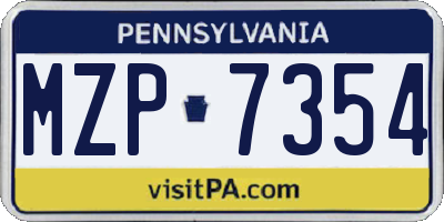 PA license plate MZP7354