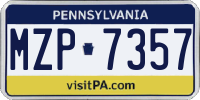PA license plate MZP7357