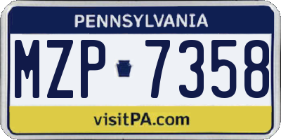 PA license plate MZP7358