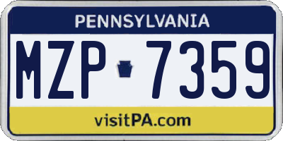 PA license plate MZP7359