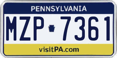 PA license plate MZP7361