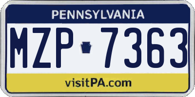 PA license plate MZP7363