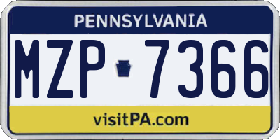 PA license plate MZP7366