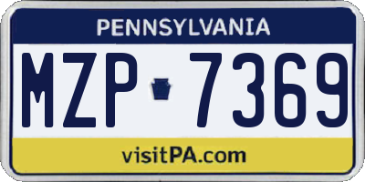 PA license plate MZP7369