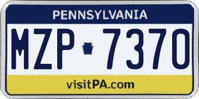 PA license plate MZP7370