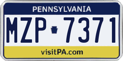 PA license plate MZP7371