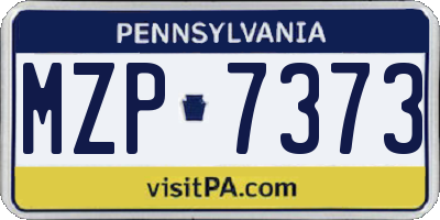 PA license plate MZP7373