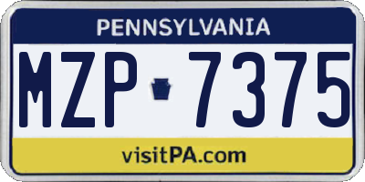 PA license plate MZP7375