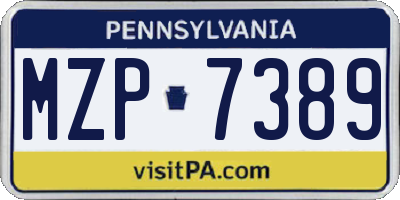 PA license plate MZP7389