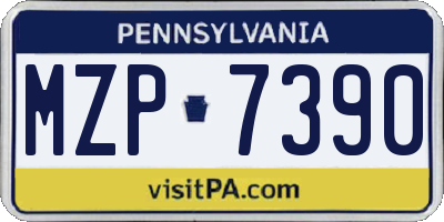 PA license plate MZP7390
