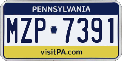 PA license plate MZP7391