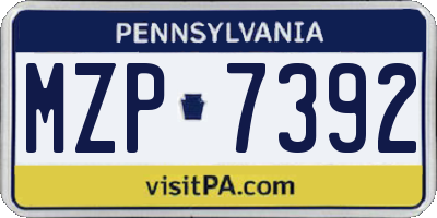PA license plate MZP7392