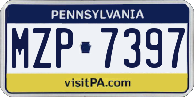PA license plate MZP7397