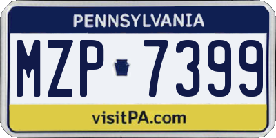 PA license plate MZP7399