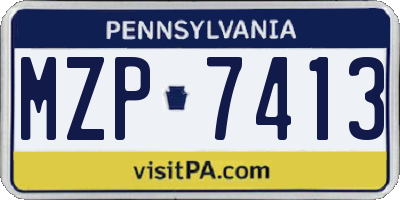 PA license plate MZP7413