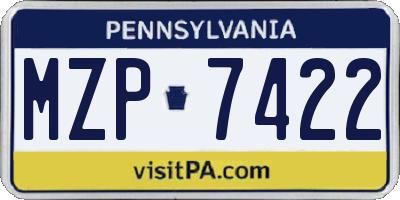PA license plate MZP7422