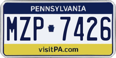 PA license plate MZP7426