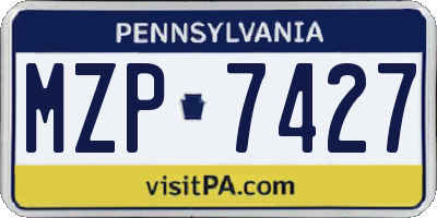 PA license plate MZP7427