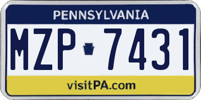 PA license plate MZP7431