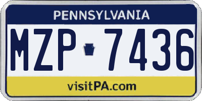PA license plate MZP7436
