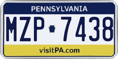 PA license plate MZP7438
