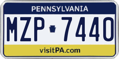 PA license plate MZP7440