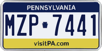PA license plate MZP7441