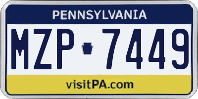 PA license plate MZP7449