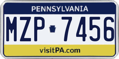 PA license plate MZP7456