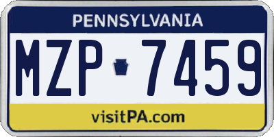 PA license plate MZP7459
