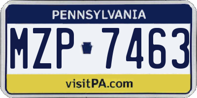 PA license plate MZP7463
