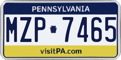 PA license plate MZP7465