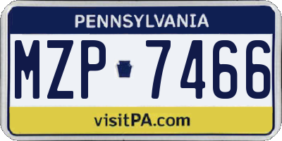 PA license plate MZP7466